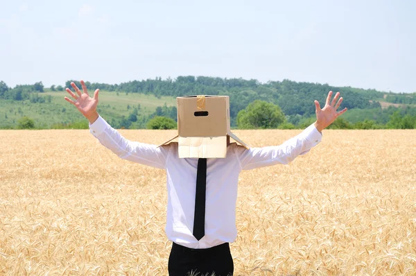 Business man verbergen gezicht — Stockfoto