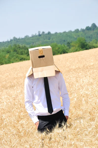 Homem de negócios escondendo rosto — Fotografia de Stock