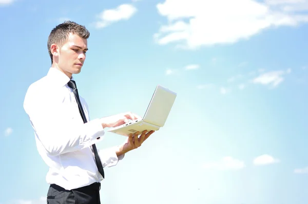 Business man with notebook — Stock Photo, Image