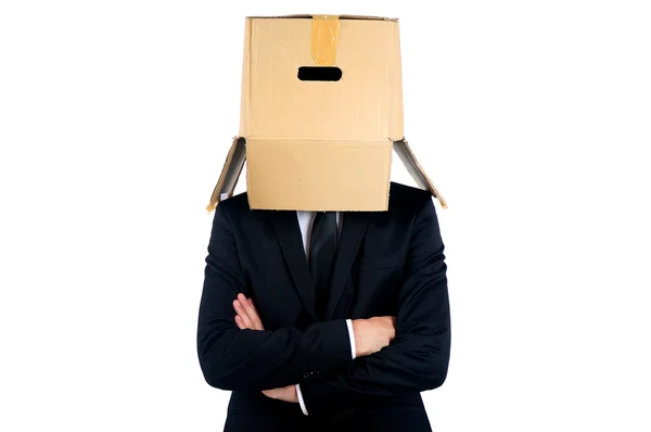 Business man with box — Stock Photo, Image