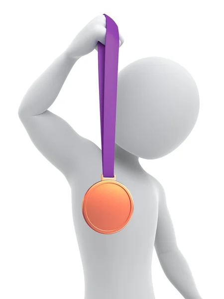 Medallista de bronce, imagen 3d con un camino de recorte —  Fotos de Stock