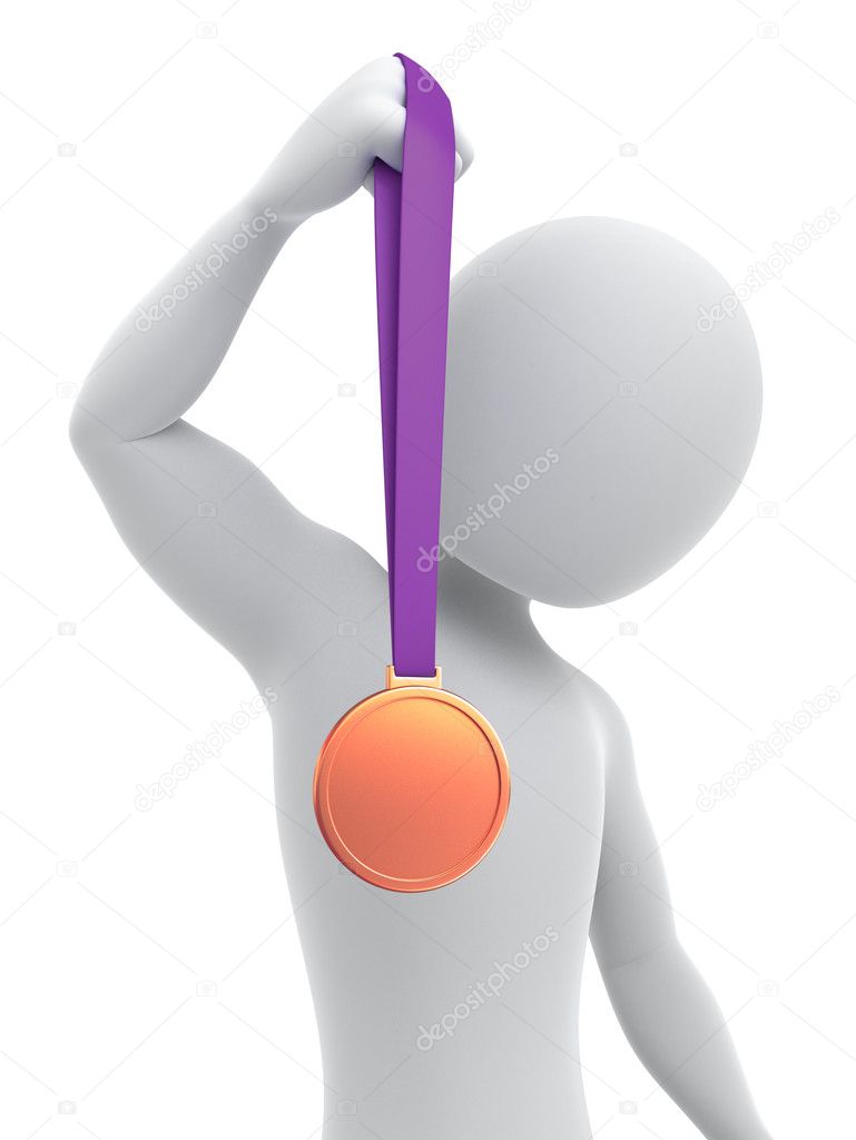 Bronze medalist, 3d image with a clipping path
