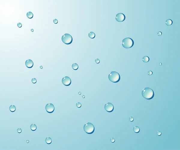 Vektor vízcseppek kék háttérrel — Stock Vector