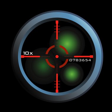 Vector of a rifle scope sight in nightview clipart