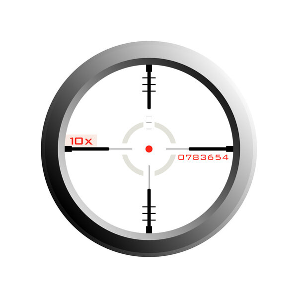Vector of a rifle scope sight with transparency