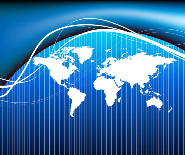Wereld kaart blauwe achtergrond concept — Stockvector