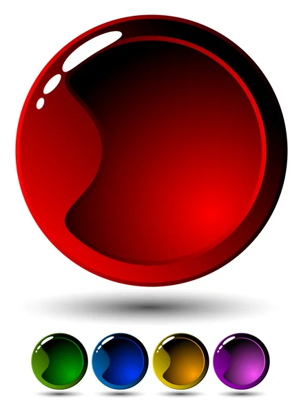 Ensemble de cinq boutons brillants - illustration vectorielle — Image vectorielle