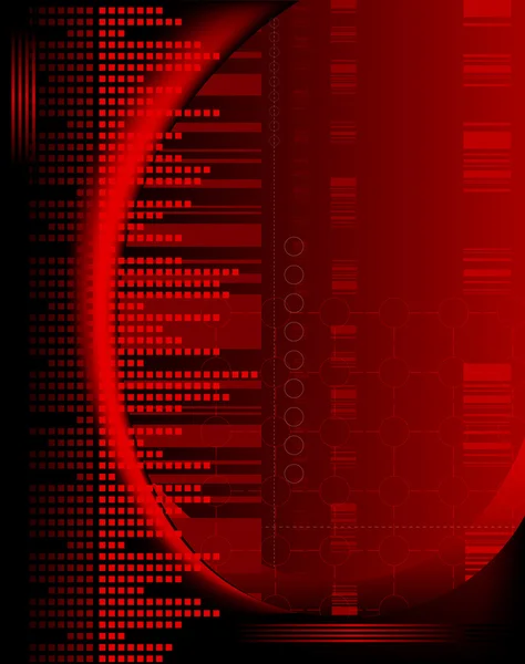 Roter technologischer abstrakter Hintergrund - Vektorillustration — Stockvektor