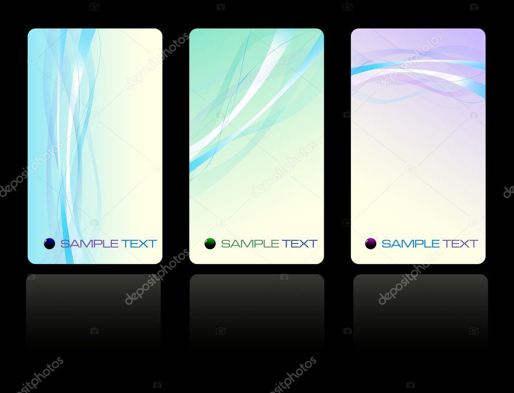 Set of three elegant business cards