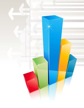 parlak 3D grafik yansıması ile