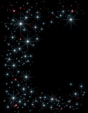 Stars over night sky decorative background clipart