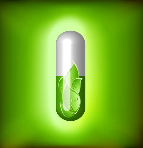 Concepto de medicación alternativa verde - ilustración vectorial — Vector de stock