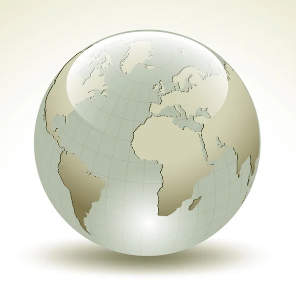 3D jorden glansigt sfär - vektor illustration — Stock vektor