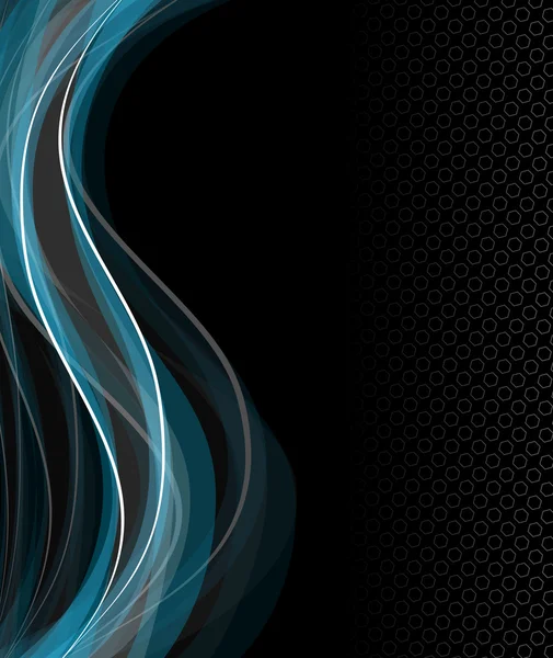 Schwarz und blau abstrakte Hintergrundkomposition — Stockvektor