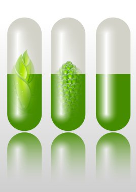 Green alternative medication concept - vector illustration clipart