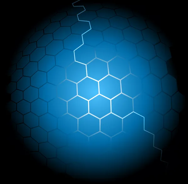 ブルー抽象的な六角形の背景 — ストックベクタ