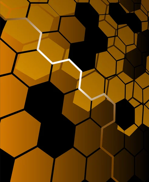 Brown abstract hexagon background — Stock Vector