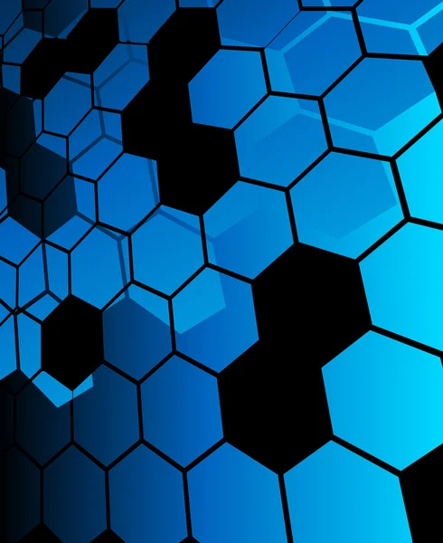 Blauer abstrakter Sechseck Hintergrund — Stockvektor