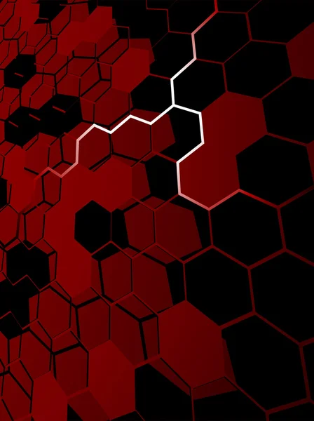 Rode abstract zeshoek achtergrond — Stockvector