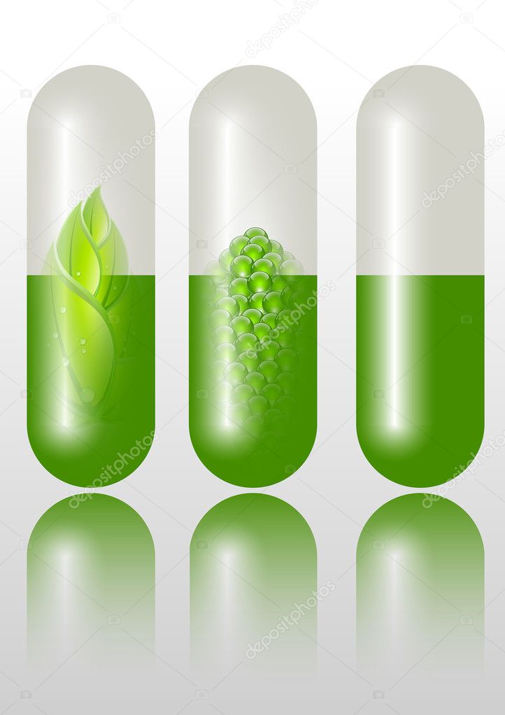 Green alternative medication concept - vector illustration