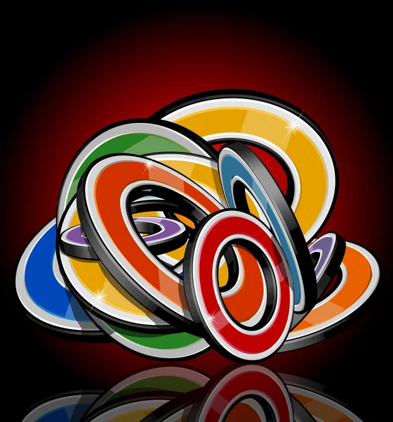 複数色 3 d 形の抽象 - ベクトル イラスト — ストックベクタ