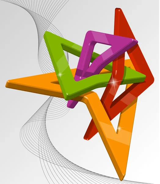 Abstracte Multi kleur 3D-vormen — Stockvector