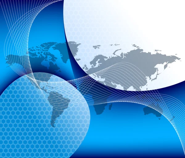 Fundo abstrato azul com mapa do mundo — Vetor de Stock