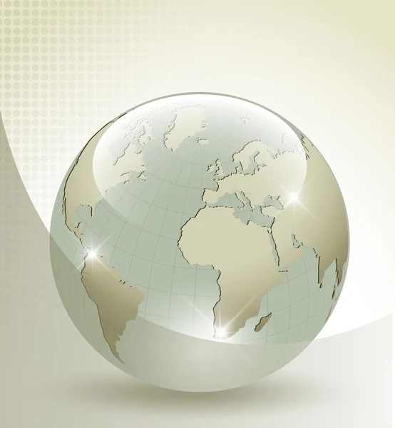3d globo de tierra de cristal — Vector de stock