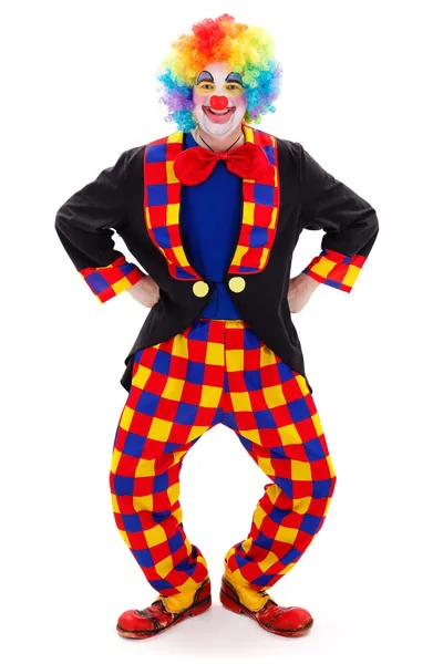 Clown in grappige houding — Stockfoto