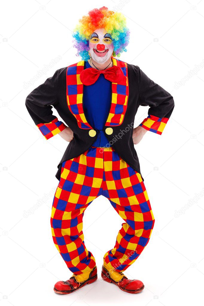 Clown in funny posture
