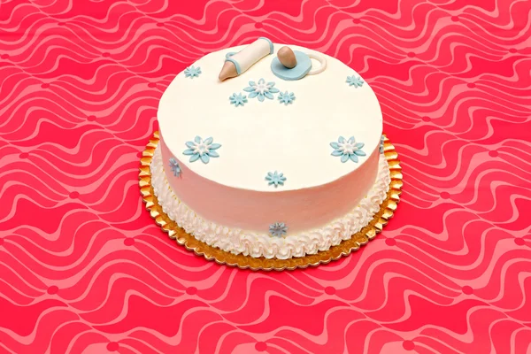 Vit baptist tårta — Stockfoto