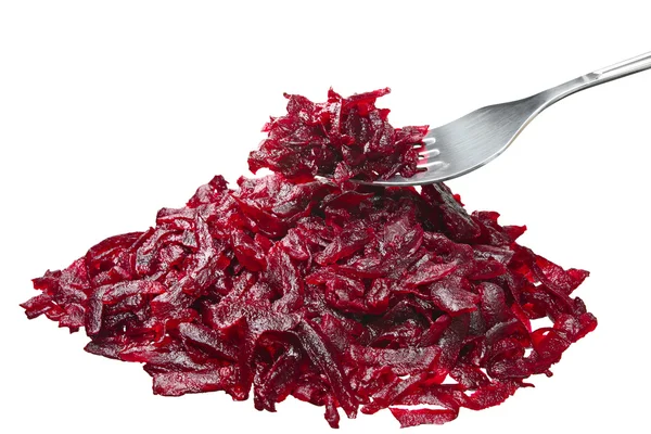 Grated beet with a fork — Stock Photo, Image