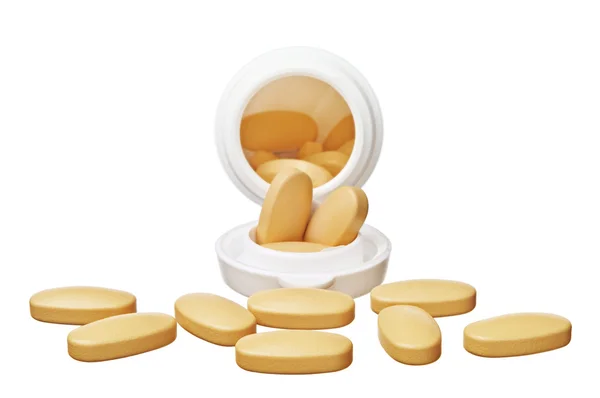 Hrnec s oválné tablety — Stock fotografie