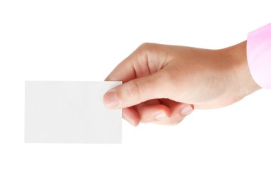 Hand and blank card clipart