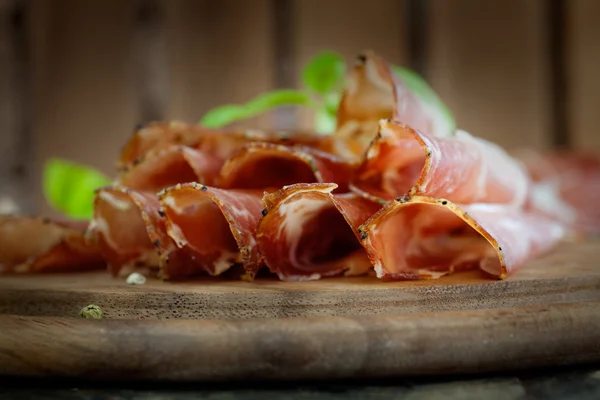 Tørket svinekragen salami – stockfoto