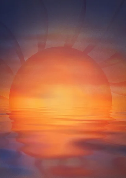 Illustrasjon av solnedgang – stockfoto