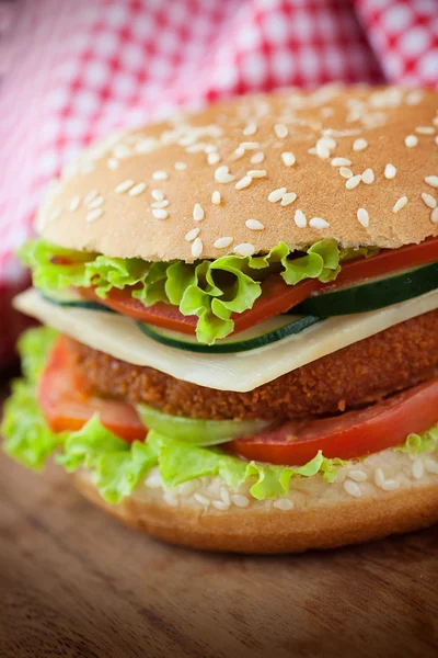 Stock image Fried chicken or fish burger sandwich