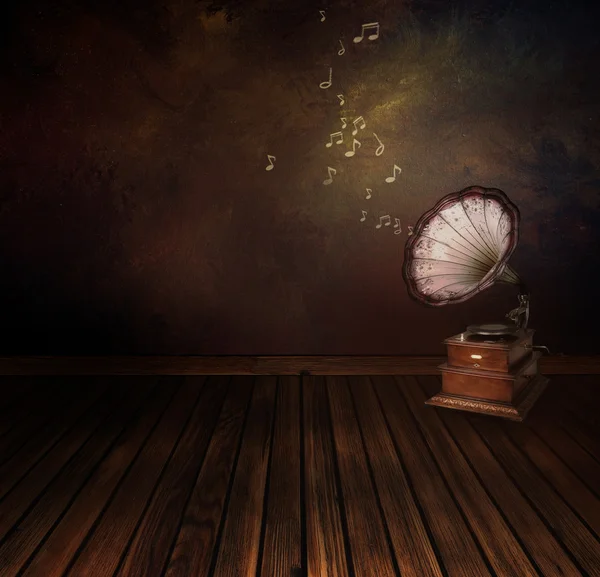 芸術の抽象的な背景にヴィンテージ蓄音機 — ストック写真