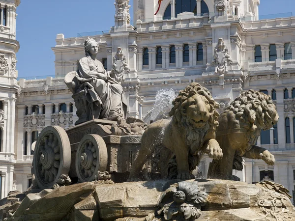 Cibeles фонтан, Мадрид Ліцензійні Стокові Зображення