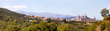 Landscape Panorama of El Escorial Village, Madrid clipart