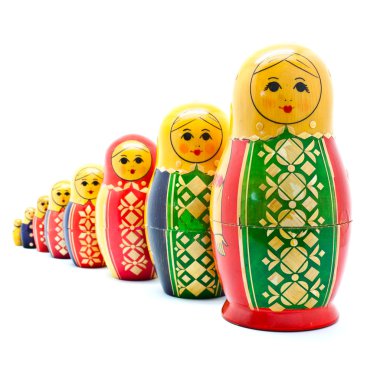 Collection of Antique Russian Dolls clipart