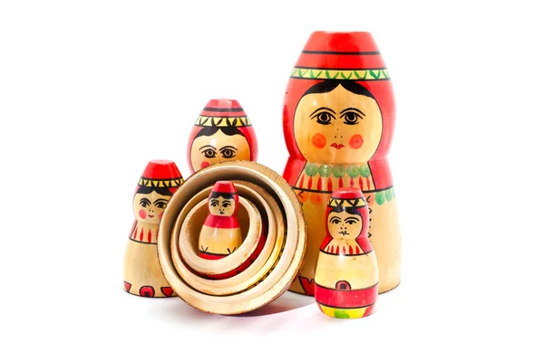 Collection of Antique Russian Dolls — Stock Photo, Image