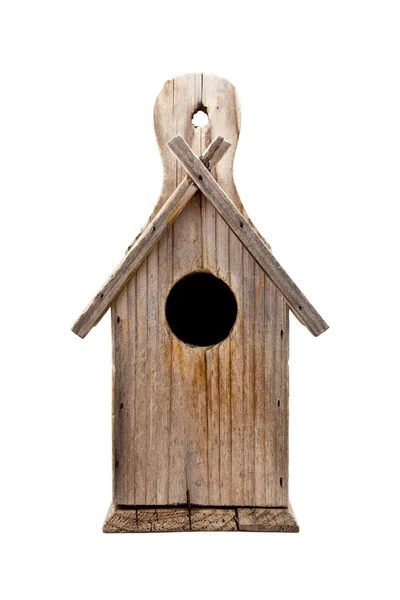 Holzvogelhaus isoliert — Stockfoto