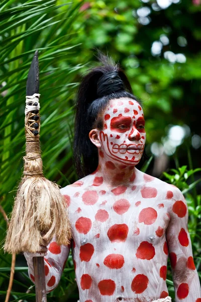 Mayan Shaman in the Xcaret Show in Mexico — Stock Photo, Image