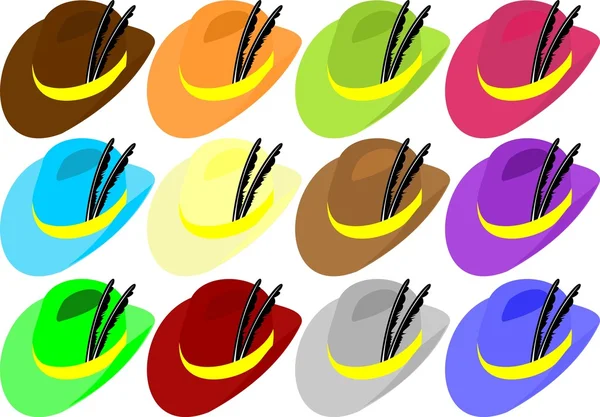 Chapeau à plumes — Image vectorielle