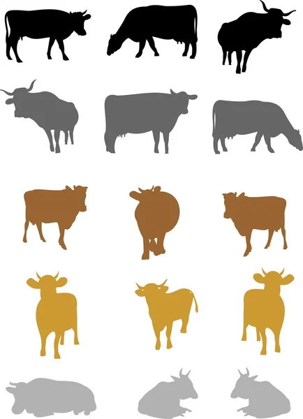 白い背景の上の牛 — ストックベクタ