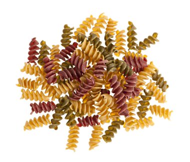 Raw kamut pasta on white clipart