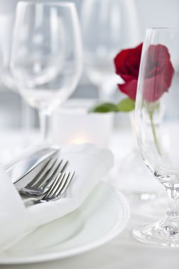 Romantic dinner setting clipart