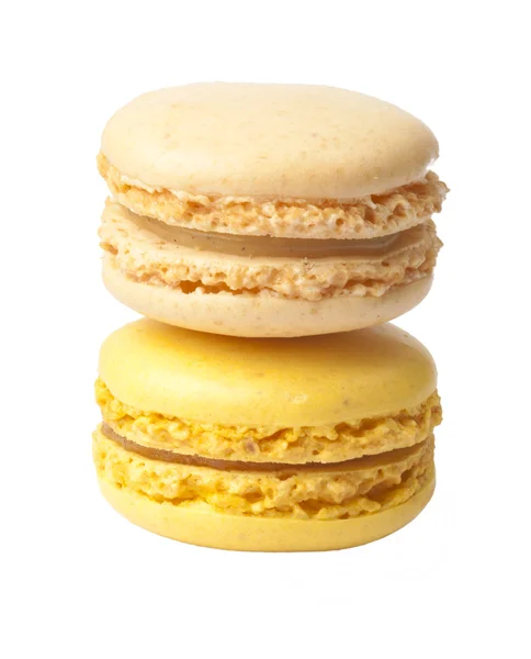 Two french macaroons, isolated in the white — Stock Photo, Image