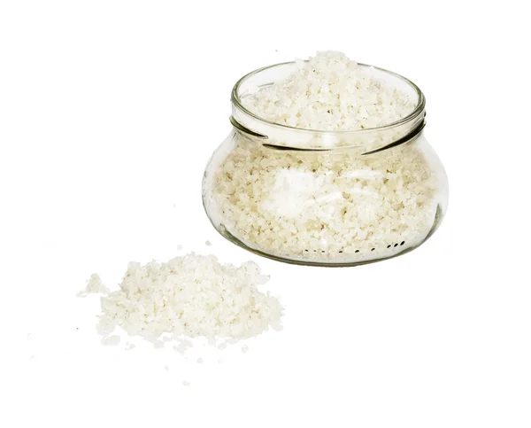 Grey sea salt, hand-harvested, isolated Royalty Free Stock Images